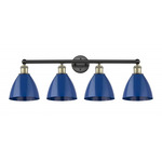 Plymouth Dome Bathroom Vanity Light - Matte Black / Antique Brass / Blue