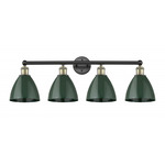 Plymouth Dome Bathroom Vanity Light - Matte Black / Antique Brass / Green