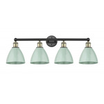 Plymouth Dome Bathroom Vanity Light - Matte Black / Antique Brass / Seafoam