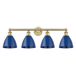Plymouth Dome Bathroom Vanity Light - Brushed Brass / Blue