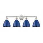 Plymouth Dome Bathroom Vanity Light - Polished Nickel / Blue