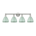 Plymouth Dome Bathroom Vanity Light - Polished Nickel / Seafoam