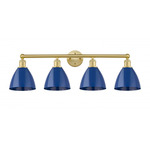 Plymouth Dome Bathroom Vanity Light - Satin Gold / Blue