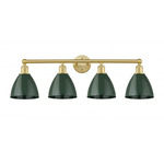 Plymouth Dome Bathroom Vanity Light - Satin Gold / Green
