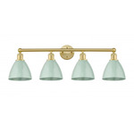 Plymouth Dome Bathroom Vanity Light - Satin Gold / Seafoam