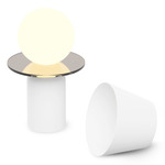 Guy Lantern Portable Table Lamp - Matte White / Dark Grey