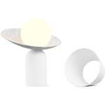 Guy Lantern Portable Table Lamp - Matte White / Light Marble