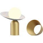 Guy Lantern Portable Table Lamp - Brass / Light Marble