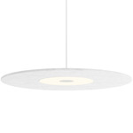 Yurei Pendant / Ceiling Light with Acoustic Panel - Matte White / Light Marble