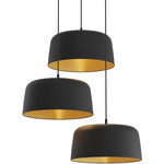 Yurei 3-Light Pendant / Ceiling Light - Matte Black