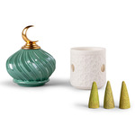 Majestic Nights Incense Diffuser - Matte White / Green