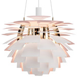 PH Artichoke LED Pendant - Matte White / Pale Rose