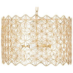 Cassia Drum Chandelier - Brass / Blush