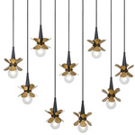 Portinatx Linear Chandelier - Black / Gold