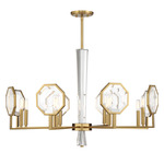 Leighton Chandelier - Warm Brass / Crystal