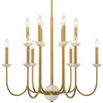 Oakhurst Chandelier - Antique Gold / Natural