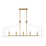 Sheffield Linear Chandelier - Warm Brass / White