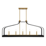 Sheffield Linear Chandelier - Warm Brass / Matte Black