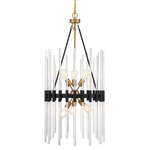 Santiago Pendant - Matte Black / Warm Brass / Crystal