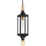 Glendale Outdoor Pendant - Brushed Brass/ Black / Clear Seeded