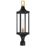 Glendale Outdoor Post Light - Brushed Brass / Black / Clear Seeded