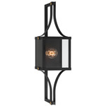 Raeburn Outdoor Wall Light - Black / Brass / Clear Beveled