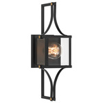 Raeburn Outdoor Wall Light - Black / Brass / Clear Beveled