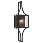 Raeburn Outdoor Wall Light - Black / Brass / Clear Beveled