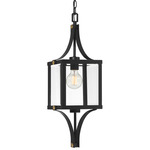 Raeburn Outdoor Pendant - Black / Brass / Clear Beveled