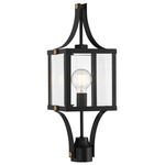 Raeburn Outdoor Post Light - Black / Brass / Clear Beveled