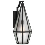Peninsula Outdoor Wall Light - Matte Black / Frosted
