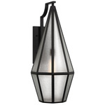 Peninsula Outdoor Wall Light - Matte Black / Frosted