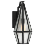 Peninsula Outdoor Wall Light - Matte Black / Frosted
