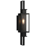 Ascott Outdoor Wall Sconce - Matte Black / Clear Seeded