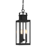 Ascott Outdoor Pendant - Matte Black / Clear Seeded