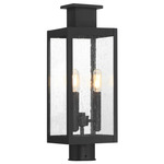 Ascott Outdoor Post Light - Matte Black / Clear Seeded