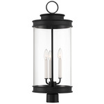 Englewood Outdoor Post Light - Matte Black / Clear