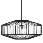 Marcy Pendant - Matte Black / Clear Seeded