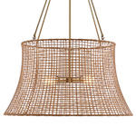 Longleaf Outdoor Chandelier - Burnished Brass / Natural
