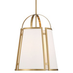 Chartwell Pendant - Warm Brass / White