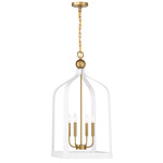 Sheffield Pendant - Warm Brass / White