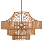 Medlock Outdoor Chandelier - Burnished Brass / Natural