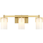 Caldwell Bathroom Vanity Light - Warm Brass / Opal