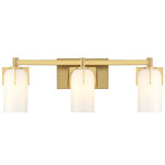 Caldwell Bathroom Vanity Light - Warm Brass / Opal