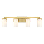 Caldwell Bathroom Vanity Light - Warm Brass / Opal