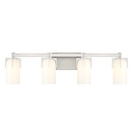 Caldwell Bathroom Vanity Light - Satin Nickel / Opal
