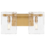 Genry Bathroom Vanity Light - Warm Brass / Clear