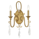 Fairchild Wall Sconce - Warm Brass / Crystal