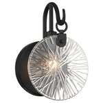 Addison Wall Sconce - Matte Black / Clear