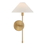 Avon Wall Light - Warm Brass / White